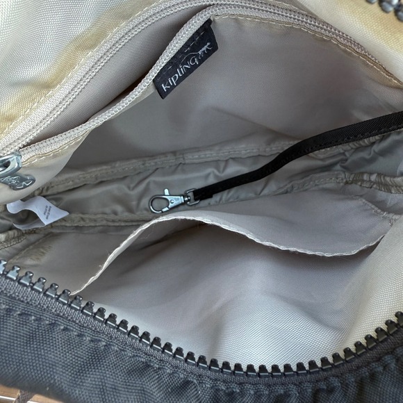 Kipling Crossbody Bag Black Nylon Adjustable Strap Monkey Charm - Picture 6 of 7